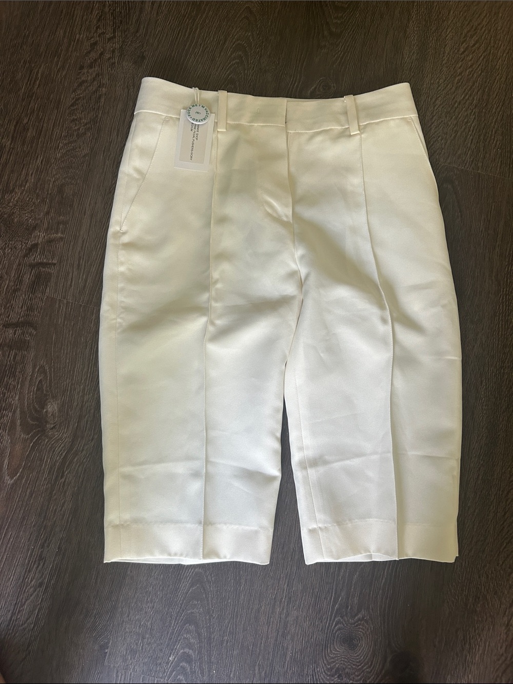 NEW Frankie Shop Bryne Pedal Pushovers Ivory Women's M Knee Length Chino Shorts